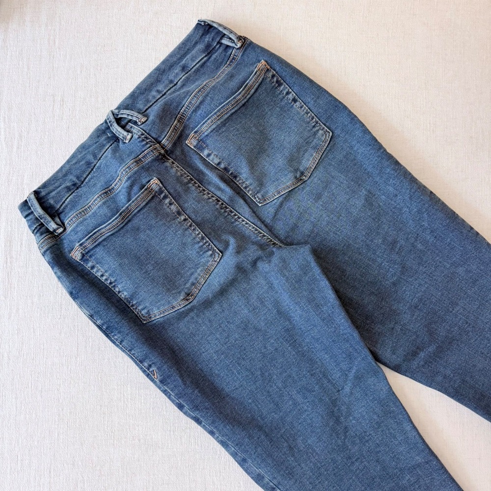 Good American Good Legs Straight Long Jeans Blue High Rise Size 8 29 - Picture 9 of 9
